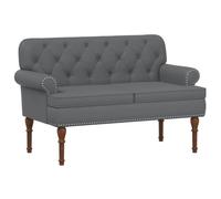 vidaXL Canapé Love Seat avec capitonnage en Boutons Gris Simili Cuir,
