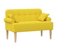 vidaXL Canapé Love Seat avec capitonnage en Boutons Jaune Clair Tissu,