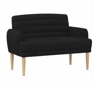 vidaXL Canapé Love Seat avec capitonnage en Boutons Noir Tissu,