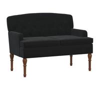 vidaXL Canapé Love Seat avec capitonnage en Boutons Noir Velours, Canapé 2 Places rembourré, accoudoirs et Dossier de Soutien, Assise en Velours, Pieds tournés