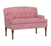 vidaXL Canapé Love Seat avec capitonnage en Boutons Rose Velours, Canapé 2 Places rembourré, accoudoirs et Dossier de Soutien, Assise en Velours, Pieds tournés