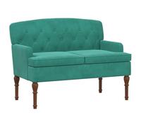 vidaXL Canapé Love Seat avec capitonnage en Boutons Turquoise Velours, Canapé 2 Places rembourré, accoudoirs et Dossier de Soutien, Assise en Velours, Pieds tournés
