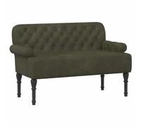 vidaXL Canapé Love Seat avec capitonnage en Boutons Vert armée,