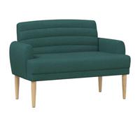 vidaXL Canapé Love Seat avec capitonnage en Boutons Vert foncé Tissu,