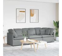 vidaXL Canapé modulable avec coussins en tissu gris clair