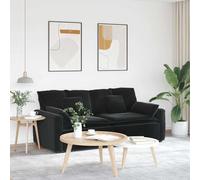 vidaXL Canapé modulable avec coussins noirs