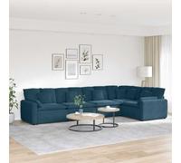 vidaXL Canapé modulable avec coussins velours bleu