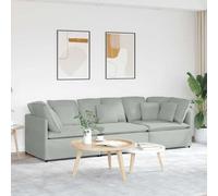 vidaXL Canapé modulable avec coussins velours gris clair