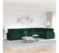 vidaXL Canapé modulable avec coussins velours vert foncé
