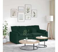 vidaXL Canapé modulable avec coussins vert foncé