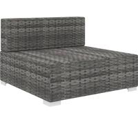 vidaXL Canapé modulaire partie centrale 1 pc + coussins poly rotin gris