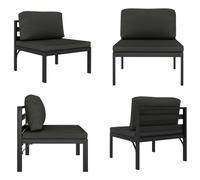 vidaXL Canapé modulaire partie centrale avec coussin aluminium anthracite - Canapé central - Canapé central - Canapé partie centrale