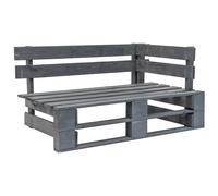 vidaXL Canapé-palette 2 places avec coussins Gris Bois de pin imprégné