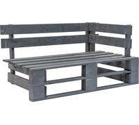 vidaXL Canapé-palette 2 places avec coussins Gris Bois de pin imprégné