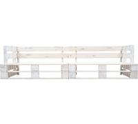 vidaXL Canapé-palette de jardin 2 places blanc bois