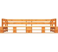 vidaXL Canapé-palette de jardin 2 places brun miel bois