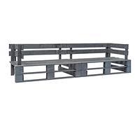 vidaXL Ensemble de canapés de jardin en palettes de bois 2 pièces Gris