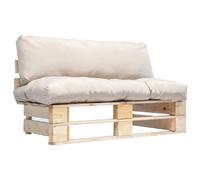vidaXL Canapé d'extérieur palettes avec coussins en bois de pin couleur sable