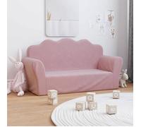 vidaXL Canapé pour Enfants 2 Places Rose Peluche Douce
