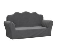vidaXL Canapé pour Enfants 2 Places, Lit de Jour avec Dossier et Accoudoirs, Lit d'Invité pour Tout-Petits Salon, Anthracite Peluche Douce