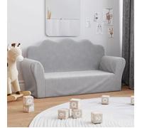 vidaXL Canapé pour Enfants 2 Places, Lit de Jour avec Dossier et Accoudoirs, Lit d'Invité pour Tout-petits Salon, Gris Clair 357047
