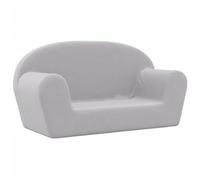 vidaXL Canapé pour Enfants 2 Places, Mini-canapé avec Housse Amovible, Canapé pour Tout-Petits, Meuble de Chambre d'enfant, Gris Clair Peluche Douce