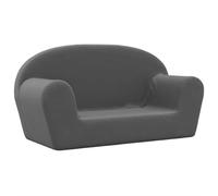 vidaXL Canapé pour Enfants 2 Places, Mini-canapé avec Housse Amovible, Canapé pour Tout-Petits, Meuble de Chambre d'enfant, Anthracite Peluche Douce