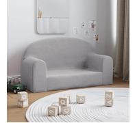 vidaXL Canapé pour enfants 2 places avec accoudoirs peluche douce – Gris clair