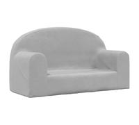 vidaXL Canapé pour enfants 2 places avec accoudoirs peluche douce – Gris clair