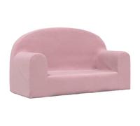 vidaXL Canapé pour Enfants 2 Places, Siège avec Accoudoirs, Fauteuil avec Dossier pour Tout-Petits, Meuble de Chambre, Rose Peluche Douce