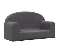 vidaXL Canapé pour Enfants 2 Places, Siège avec Accoudoirs, Fauteuil avec Dossier pour Tout-Petits, Meuble de Chambre, Anthracite Peluche Douce