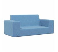vidaXL Canapé pour enfants à 2 places Bleu Peluche douce 4104782