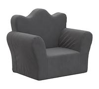 vidaXL Canapé pour enfants 357042 – Siège avec dossier, accoudoirs – Anthracite peluche douce