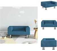 vidaXL Canapé pour enfants bleu 50x40x26,5 cm velours - Meubles pour bébés et jeunes enfants