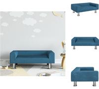 vidaXL Canapé pour enfants bleu 70x45x26,5 cm velours - Meubles pour bébés et jeunes enfants