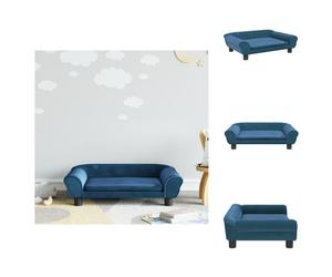 vidaXL Canapé pour enfants bleu 70x45x26 cm velours - Meubles pour bébés et jeunes enfants