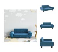 vidaXL Canapé pour enfants Bleu 70x45x33 cm Velours - Meubles pour bébés et jeunes enfants