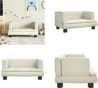 vidaXL Canapé pour enfants Creme 60x40x30 cm en simili cuir - Canapé pour enfants - Minisofa - Spielzimmersofa
