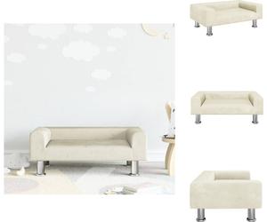 vidaXL Canapé pour enfants Crème 70x45x26,5 cm Velours - Meubles pour bébés et jeunes enfants
