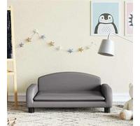 vidaXL Canapé pour enfants – similicuir gris 70x45x30 cm
