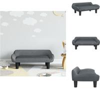 vidaXL Canapé pour enfants gris foncé 70x40x24 cm velours - Meubles pour bébés et jeunes enfants