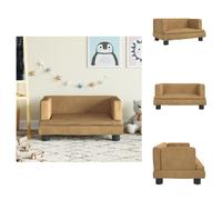 vidaXL Canapé pour enfants marron 60x40x30 cm velours - Meubles pour bébés et jeunes enfants