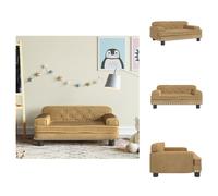 vidaXL Canapé pour enfants marron 70x45x30 cm velours - Meubles pour bébés et jeunes enfants