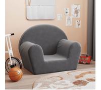 vidaXL Canapé pour enfants Mini-canapé Housse amovible Peluche douce Anthracite