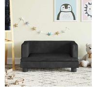 Vidaxl Canapé Pour Enfants Noir 60x40x30 Cm Velours Noir