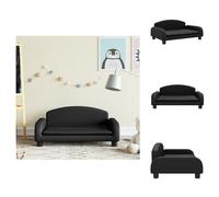 vidaXL Canapé pour enfants Noir 70x45x30 cm Similicuir - Meubles pour bébés et jeunes enfants