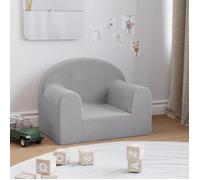 vidaXL Canapé pour Enfants, Siège avec Accoudoirs, Fauteuil avec Dossier pour Tout-Petits, Meuble de Chambre, Gris Clair 357005
