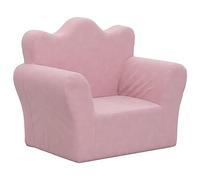 vidaXL Canapé pour enfants - Fauteuil peluche douce rose avec accoudoirs et dossier pour tout-petits