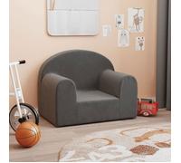 vidaXL Canapé pour tout-petits Siège avec accoudoirs et dossier Peluche douce Anthracite