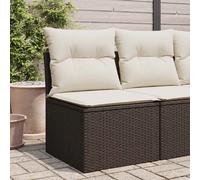 vidaXL Canapé de Jardin sans Accoudoirs Coussins, Siège avec Dossier, Meuble de Patio Arrière-Cour Terrasse Extérieur, Brun Résine Tressée